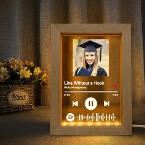 Lamps |   Personalized Picture Night Light With Spotify Code Simple Gift For Graduation Home & Living Lamps