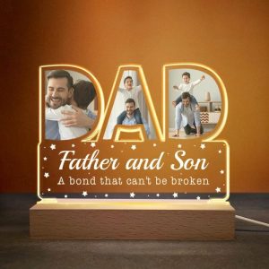 Lamps |   Personalized Picture Night Light With Stars Pattern Best Gift For Daddy Home & Living Lamps