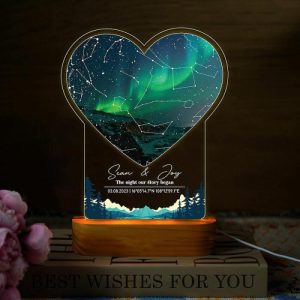 Lamps |   Personalized Star Map Acrylic Lamp Beautiful Heart Pattern Romantic Valentine’s Day Present Home & Living Lamps