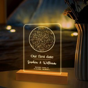 Lamps |   Personalized Star Map Acrylic Lamp With Custom Name And Text Best Present For Valentine’s Day Home & Living Lamps