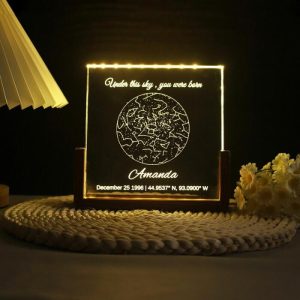 Lamps |   Personalized Star Map Night Light With Custom Name And Text Best Present For Family Home & Living Lamps