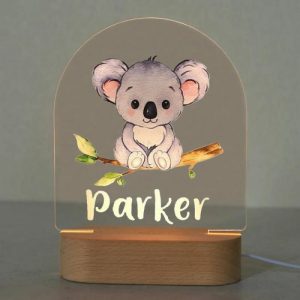 Lamps |   Personalized Wooden Acrylic Cartoon Koala Custom Child Name Light For Baby Home & Living Lamps