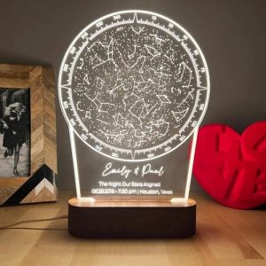 Lamps |   Personalized Wooden Acrylic Customized Celestial Star Map Light For Couple Home & Living Lamps