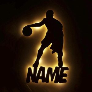 Lamps |   Personalized Wooden Lamp Play Basketball Pattern Creative Gift For Sporty Family And Friends Home & Living Lamps