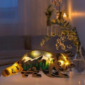 Lamps |   Raccoon 3D Wood Carving Decorative Light Lovely Present For Family Home & Living Lamps