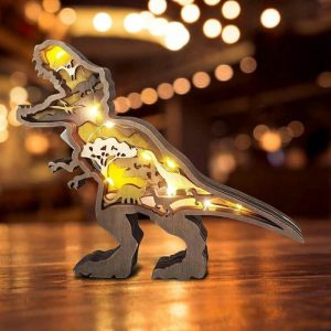 Lamps |   Tyrannosaurus 3D Wood Carving Decorative Light Creative Present For Friends Home & Living Lamps