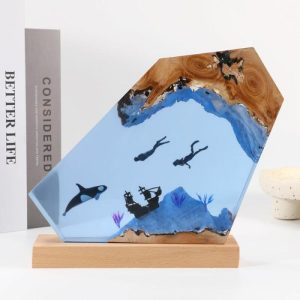 Lamps |   Whale And Sea Ship Resin Wood Lamp Exquisite Gift For Favourite Person Home & Living Lamps