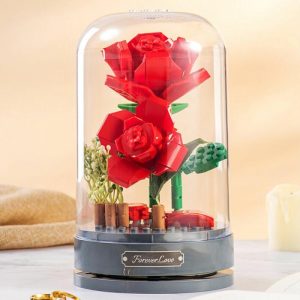 Ornaments |   Beautiful Music Box Building Blocks Rose Flowers Best Gift For Girlfriend Home & Living Ornaments