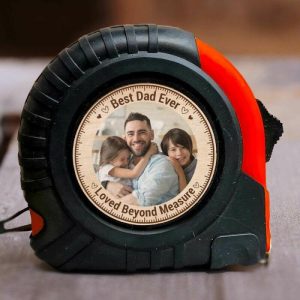 Ornaments |   "Best Dad Ever" Personalized Tape Measure With Photo Added For Dad Home & Living Ornaments