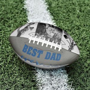 Ornaments |   "Best Dad" Personalized Football With Photos Gift For Dad Home & Living Ornaments