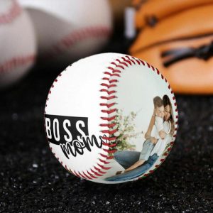 Ornaments |   "Boss Mom" Custom Baseball Can Be Added With Photos As A Gift For Mom Home & Living Ornaments