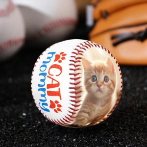 Ornaments |   "Cat Mommy" Personalized Baseball Can Add Pet Photos As A Gift For Pet Lovers Home & Living Ornaments