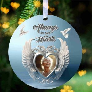 Ornaments |   Commemorative Photo Ornament With Wings Warm Gift For Family Home & Living Ornaments