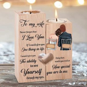 Ornaments |   Couple Candle Holder "How Special You Are To Me" Wooden Candlesticks Sweet Gift Home & Living Ornaments