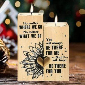 Ornaments |   Craft Candlestick Gift Engraved" I’Ll Always Be There For You "Candle Holders Home & Living burlywood