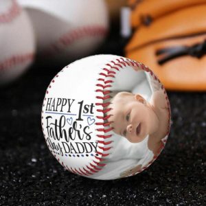 Ornaments |   Custom Baseball Celebrates 1St Father’s Day For Dad Home & Living Ornaments