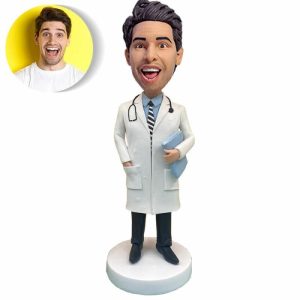 Ornaments |   Custom Bobblehead A Gift For A Male Doctor Wearing A Stethoscope Home & Living Ornaments