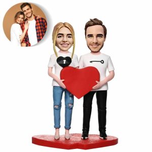 Ornaments |   Custom Bobblehead Couple Holding Hearts Funny Gifts For Valentine’s Day Home & Living Ornaments