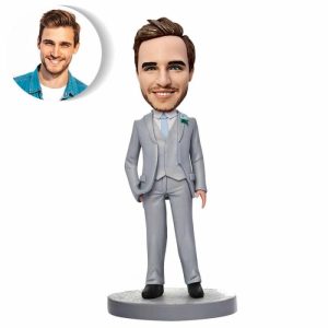 Ornaments |   Custom Bobblehead Gift For Boss In Gray Suit Home & Living Ornaments