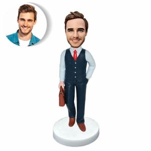 Ornaments |   Custom Bobblehead Gift For Boss With Briefcase Home & Living Ornaments