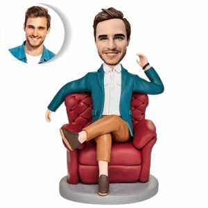 Ornaments |   Custom Bobblehead Gift For Man Sitting On Sofa Home & Living Ornaments