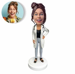 Ornaments |   Custom Bobblehead Gift To Female Doctor With Stethoscope Home & Living Ornaments