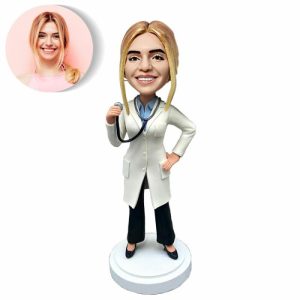 Ornaments |   Custom Bobblehead Gift To Female Doctor With Stethoscope Home & Living Ornaments