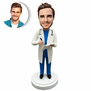 Ornaments |   Custom Bobblehead Gift To Male Doctor With Stethoscope Home & Living Ornaments