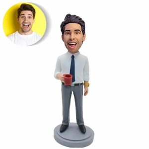 Ornaments |   Custom Bobblehead Gifts For Male Colleagues In White Shirts Home & Living Ornaments