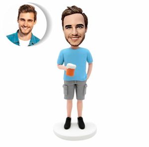 Ornaments |   Custom Bobblehead Holding Beer For Men Home & Living Ornaments