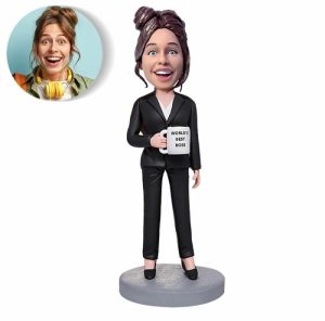 Ornaments |   Custom Bobblehead Of Female Boss In Black Suit Home & Living Ornaments