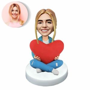 Ornaments |   Custom Bobblehead With Girl Holding Love Gifts For Girlfriend Home & Living Ornaments