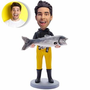 Ornaments |   Custom Bobblehead With Man Holding Big Fish Gift For Fishing Enthusiasts Home & Living Ornaments