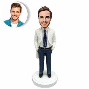 Ornaments |   Custom Bobblehead With Man In White Coat And Tie Gifts For Doctor Home & Living Ornaments