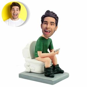 Ornaments |   Custom Bobblehead With Man Squatting On Toilet Funny Gift For Him Home & Living Ornaments