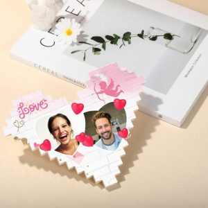 Ornaments |   Custom Building Block Puzzle Personalised Photo Block Heart Shape For Valentine’s Day Home & Living Ornaments