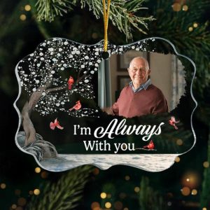 Ornaments |   Custom Photo "I’M Alawys With You"Memorial Personalized Custom Ornament Home & Living Ornaments