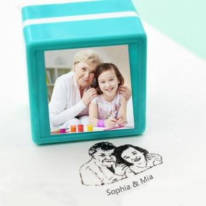 Ornaments |   Custom Stamp Portrait Sketch Add Photo For Grandparents Home & Living Beige