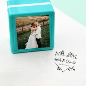 Ornaments |   Custom Stamp Upload Photo And Name Sign Card Perfect For Wedding Or Anniversary Home & Living Beige