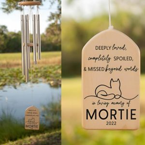 Ornaments |   Custom Wind Chime Deeply Loved Completely Spoiled And Missed Beyond Words Pet Memorial Gift Home & Living Ornaments