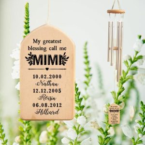 Ornaments |   Custom Wind Chime My Greatest Blessing Call Me Mimi With Custom Names Unique Gift For Dear Mom Home & Living Dad