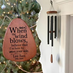 Ornaments |   Custom Wind Chime When The Wind Blows Believe That I’M Here By Your Side Memorial Gift For Family Home & Living copper