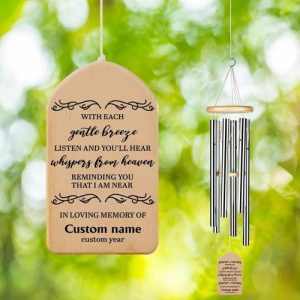 Ornaments |   Custom Wind Chime With Gentle Breeze Listen And You’Ll Hear Whispers From Heaven Memorial Gift Home & Living Ornaments