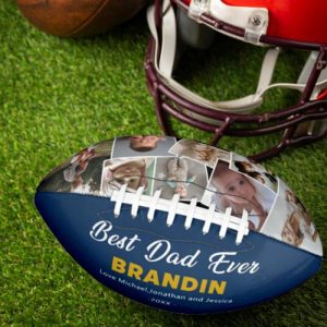 Ornaments |   Customizable Football With Many Photos To Send To Dad Home & Living Ornaments