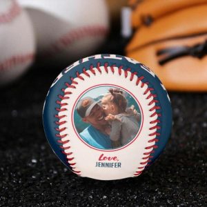 Ornaments |   Customized Baseball With Photo Added As A Gift For Dad Home & Living Ornaments