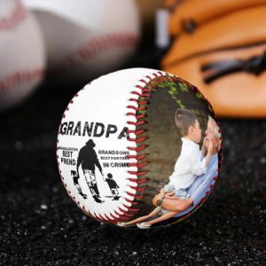 Ornaments |   Customized Baseball With Photos Added As A Gift For Grandpa Home & Living Ornaments