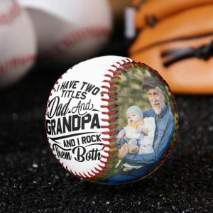 Ornaments |   Customized Baseball With Photos Added As A Gift For Grandpa Home & Living Ornaments