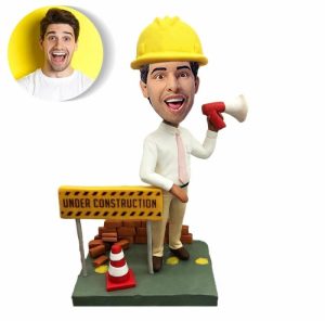 Ornaments |   Customized Bobblehead For Safety Officer Wearing Hard Hat Home & Living Ornaments