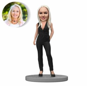 Ornaments |   Customized Bobblehead For Woman In Black Suit Home & Living Ornaments