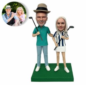 Ornaments |   Customized Bobblehead Of A Golfing Couple Home & Living Ornaments